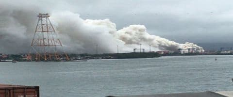 Vazamento de gás tóxico no Porto de Santos 